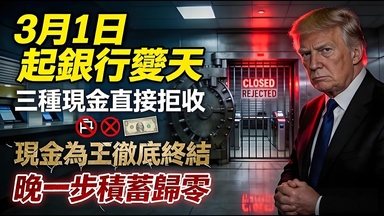 三月一日銀行變天， 三種現金直接拒收， 幾十萬積蓄變廢紙， 再不處理就來不及#銀行 #存款 #現金