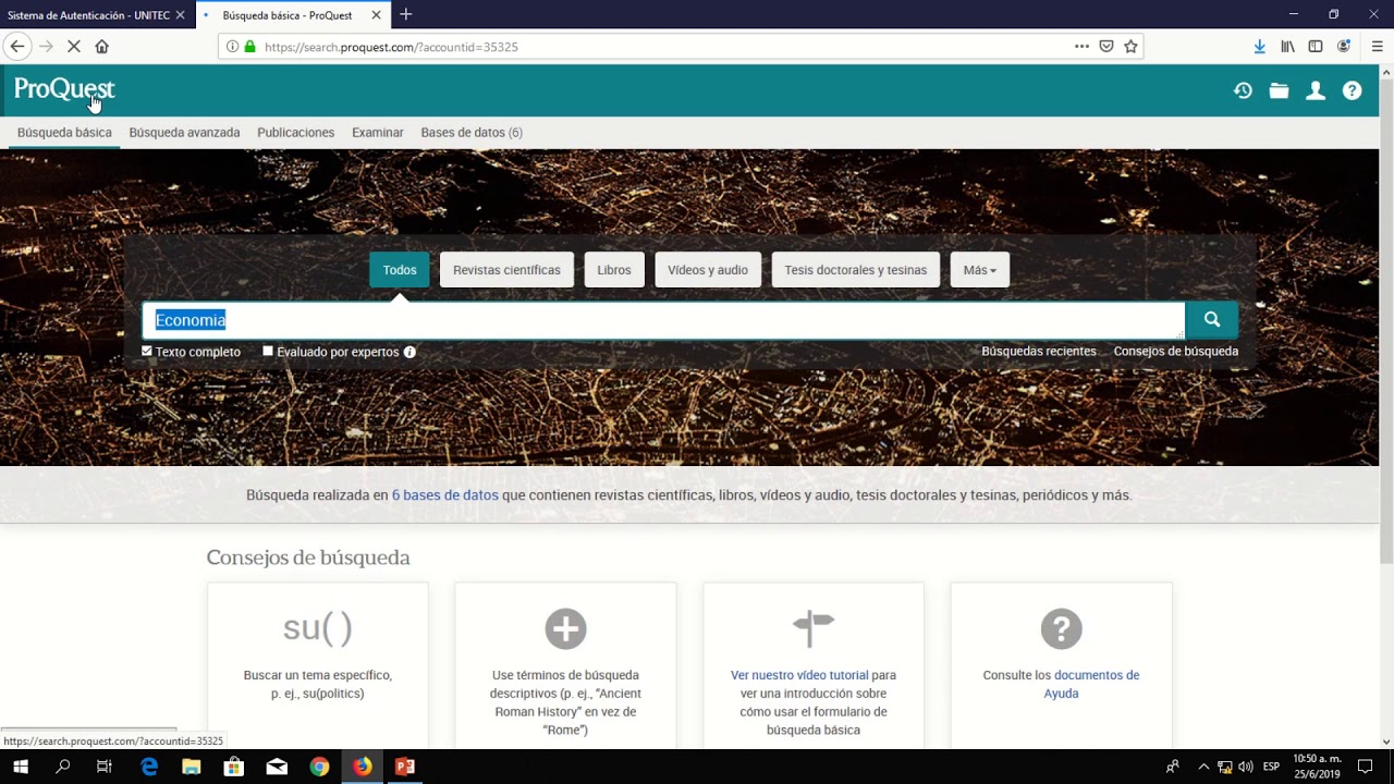 Gu&iacute;a de uso Proquest