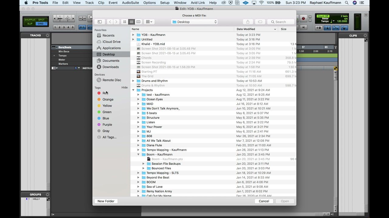Pro Tools - Importing a MIDI File (2021)
