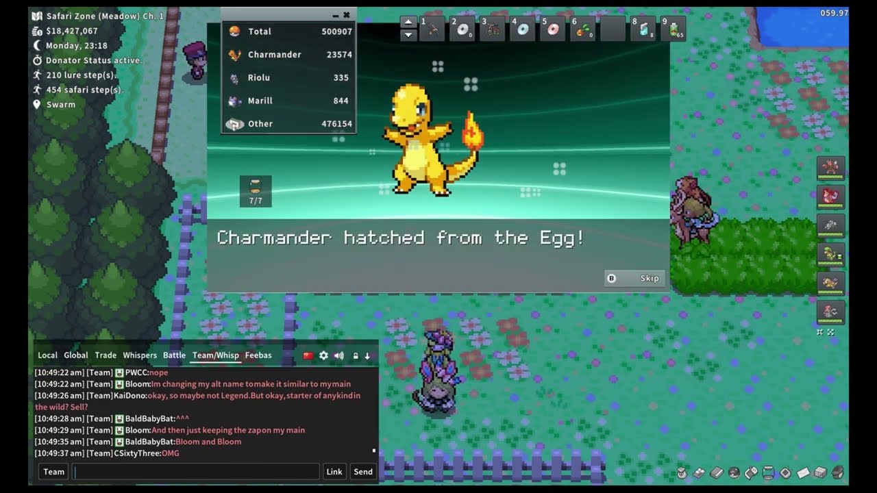 PokeMMO Shiny Charmander Reaction