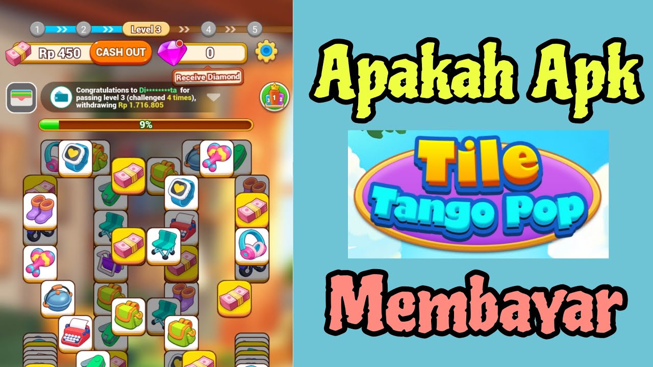 Review Jujur Aplikasi Tile Tango Pop! Apakah Game Tile Tango Pop itu Penghasil Uang?