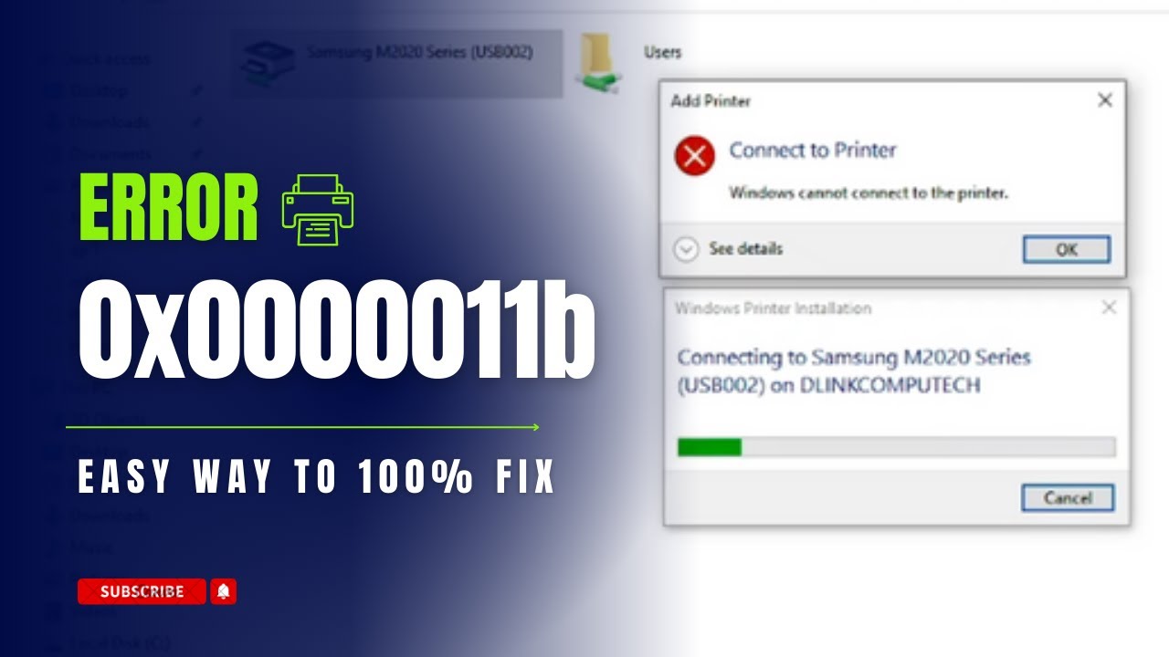 0x0000011b | Ошибка 0x0000011b | Windows не может подключиться к принтеру | Как исправить!