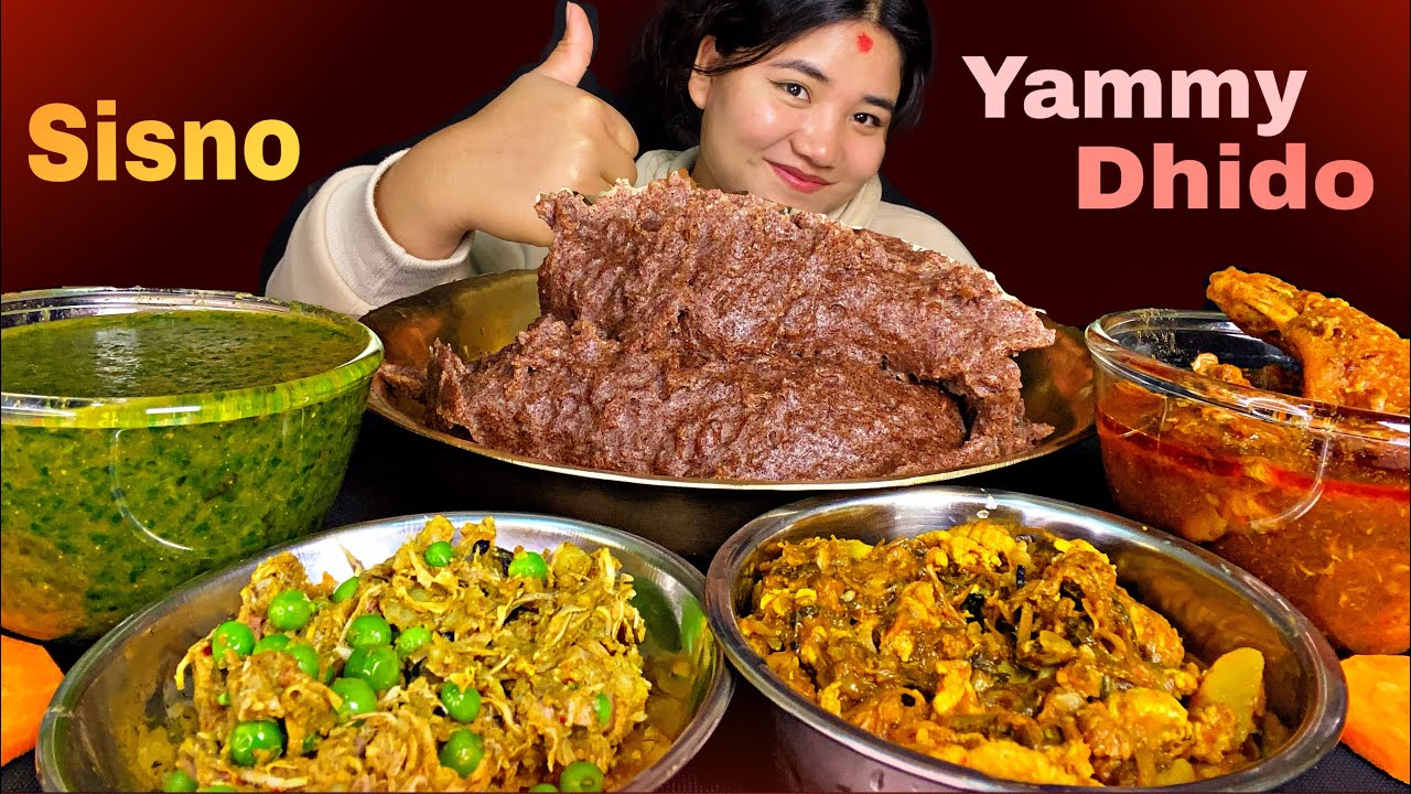 Sisno Ra Dhido Local Chicken | Nepali Mukbang Video | Eating Traditional￼ Food 