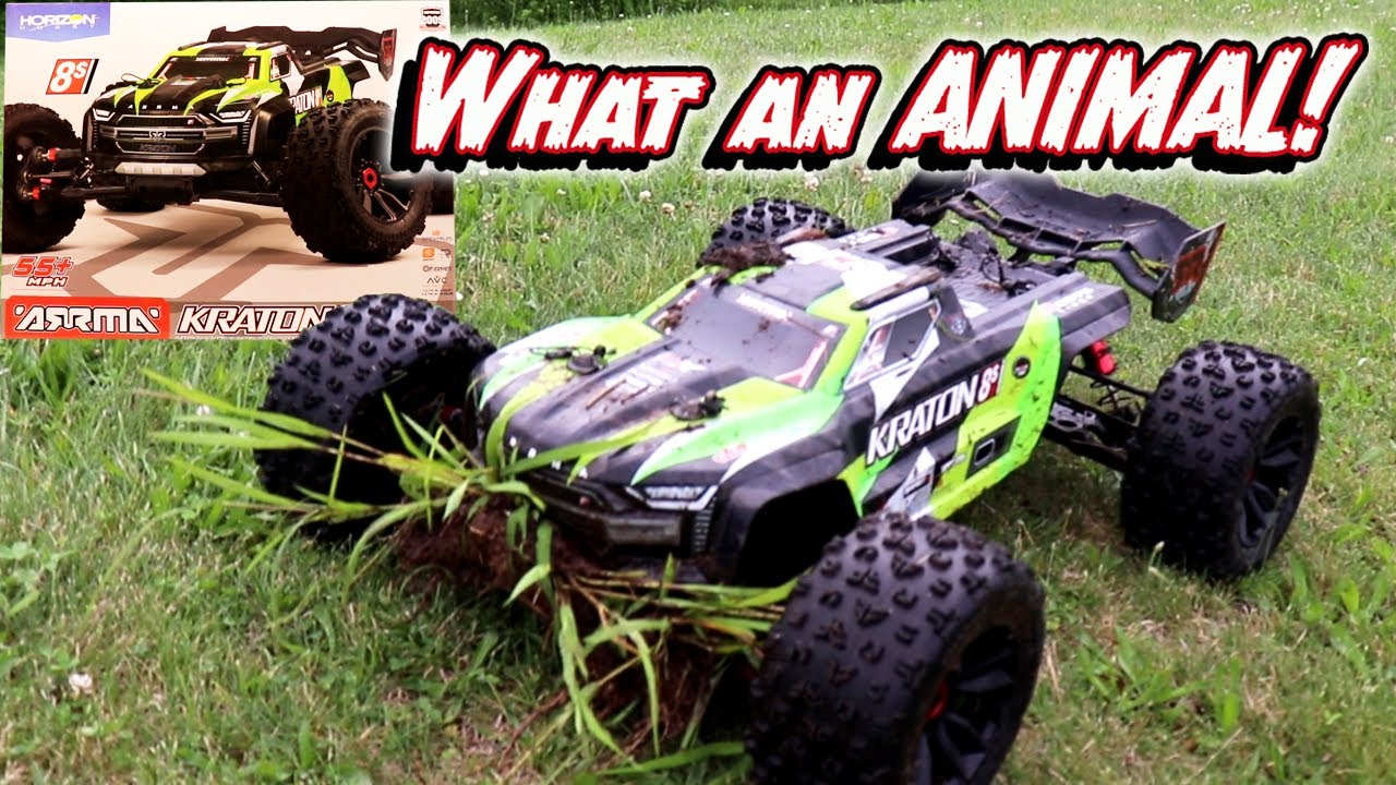 My BIGGEST RC car - Arrma Kraton 8s UNBOXING and TEST - Grass eating Animal