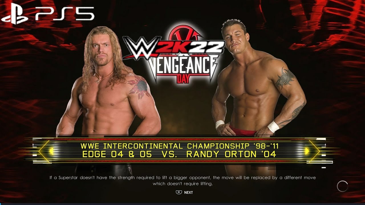 WWE 2K22 RANDY ORTON vs EDGE - INTERCONTINENTAL TITLE MATCH: WWE VENGEANCE 2004 [1080P 60FPS PS5]