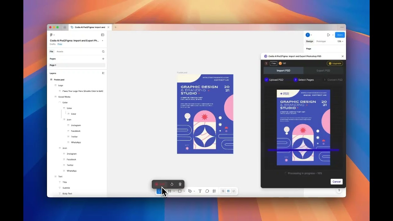 Codia AI Psd2Figma: Import and Export Photoshop PSD