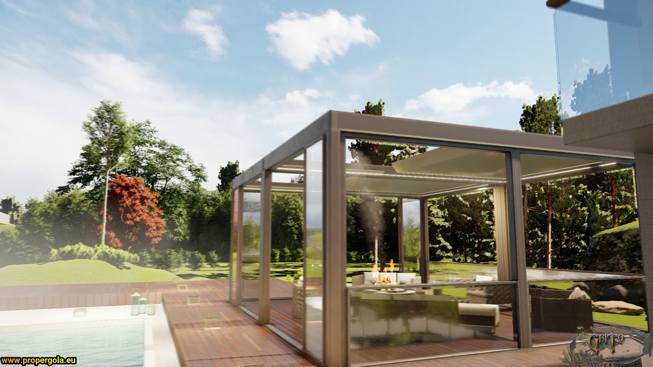 Hliníková pergola se stahovací střechou PROPERGOLA
