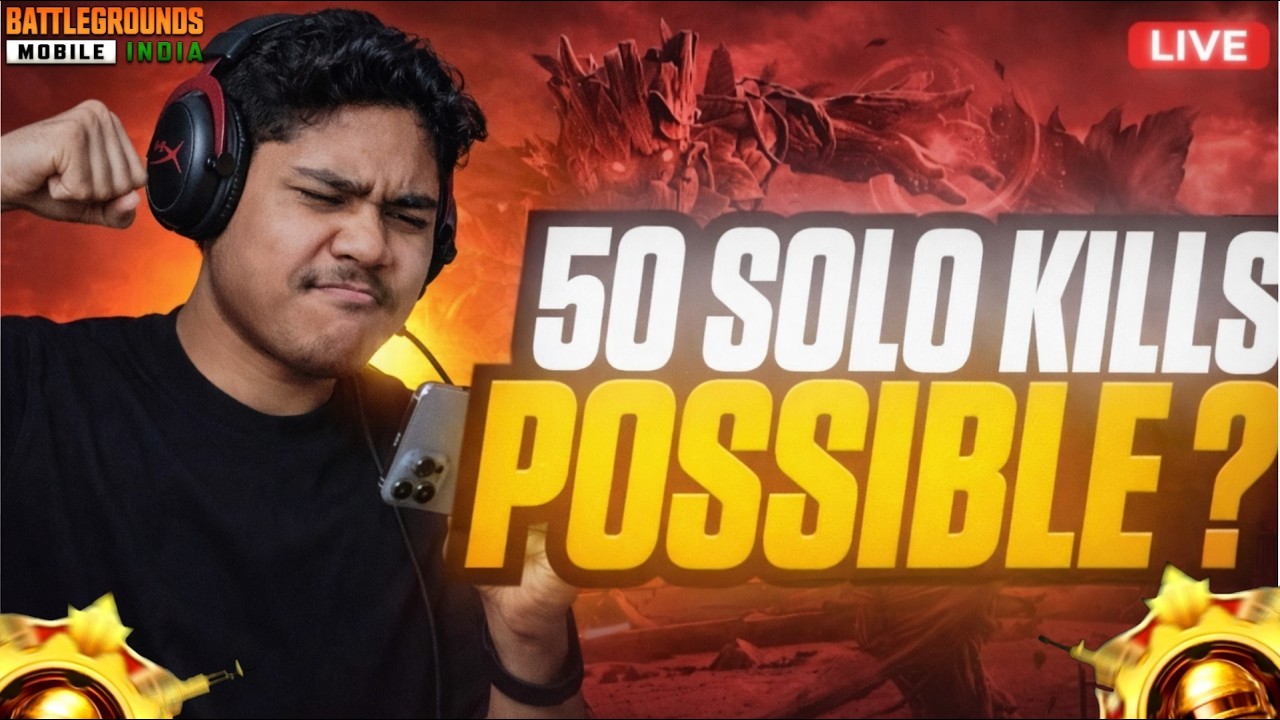 50 Kills Solo Possible? 😈 | BGMI Live Gameplay