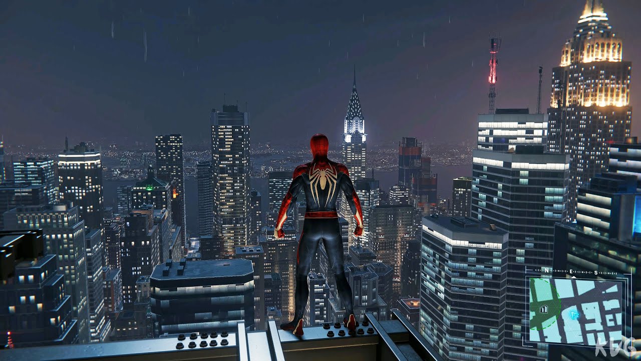 Marvel’s Spider-Man Remastered - Night Rain - Open World Free Roam Gameplay (PC UHD) [4K60FPS]
