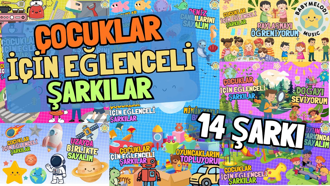 Eğlenceli Çocuk Şarkıları (14 ŞARKI) | Eğitici Çocuk Şarkıları |  BabyMelodi Music
