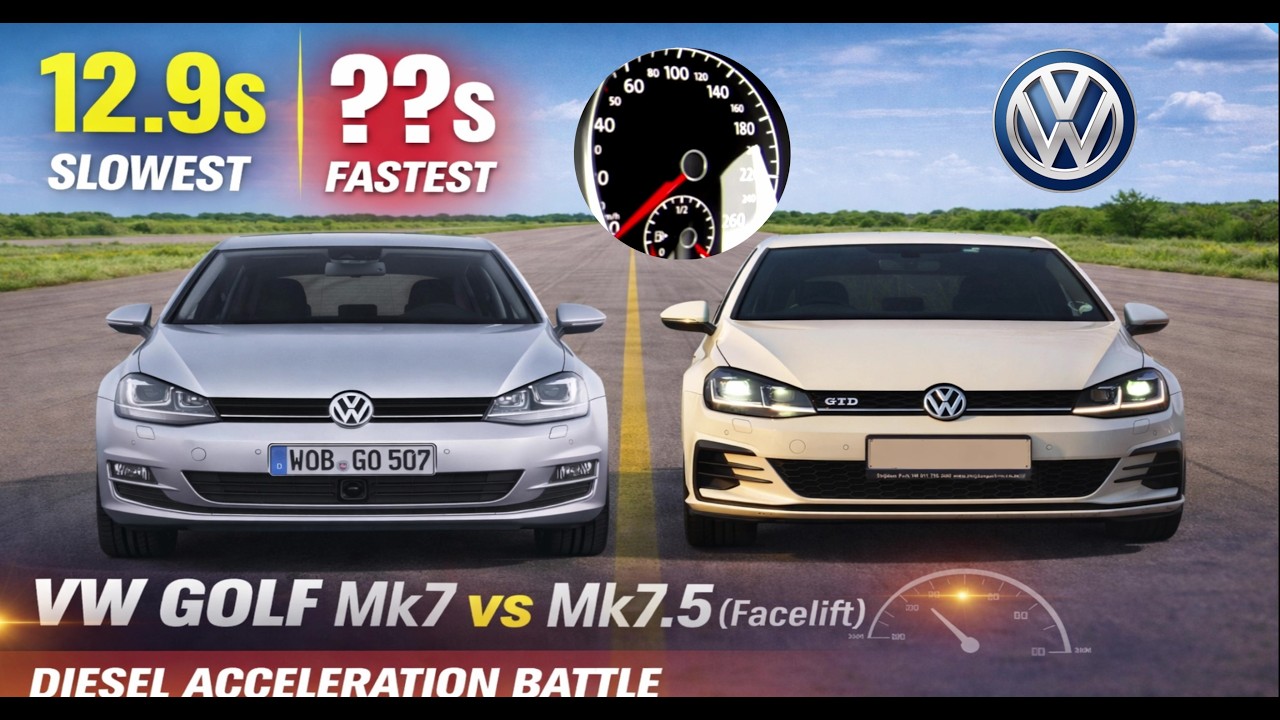 Volkswagen Golf Mk7 vs Mk7.5 (Facelift) — Diesel Acceleration Battle