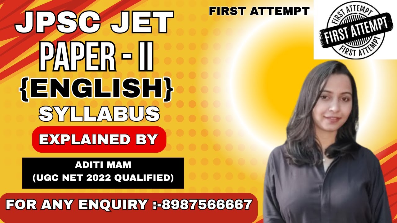 JPSC JET PAPER II ( English) Syllabus Explained by Aditi Mam ( UGC NET , 2022)