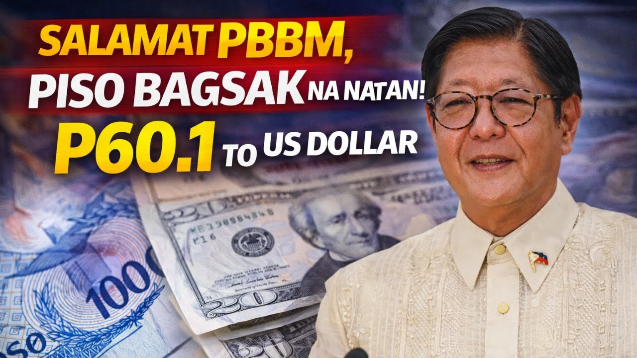 SALAMAT PBBM, PISO BAGSAK NA NAMAN! P60.1 to US dollar