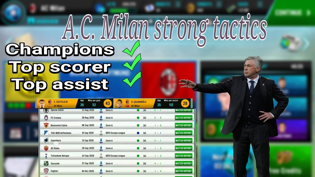 A.C. Milan best tactics SM21 - Auto Scudetto - 442 Diamond