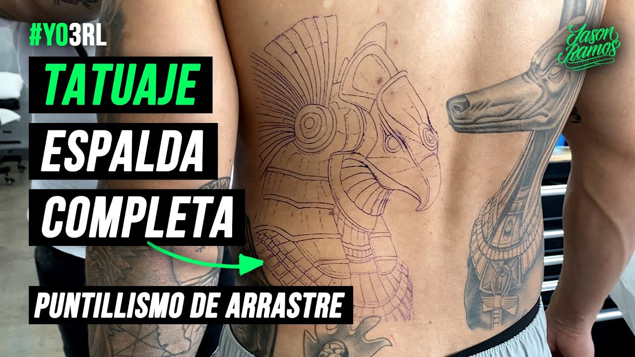 Full back piece tattoo 3RL whipshading Tattoo // Espalda Completa en proceso Puntillismo de Arrastre