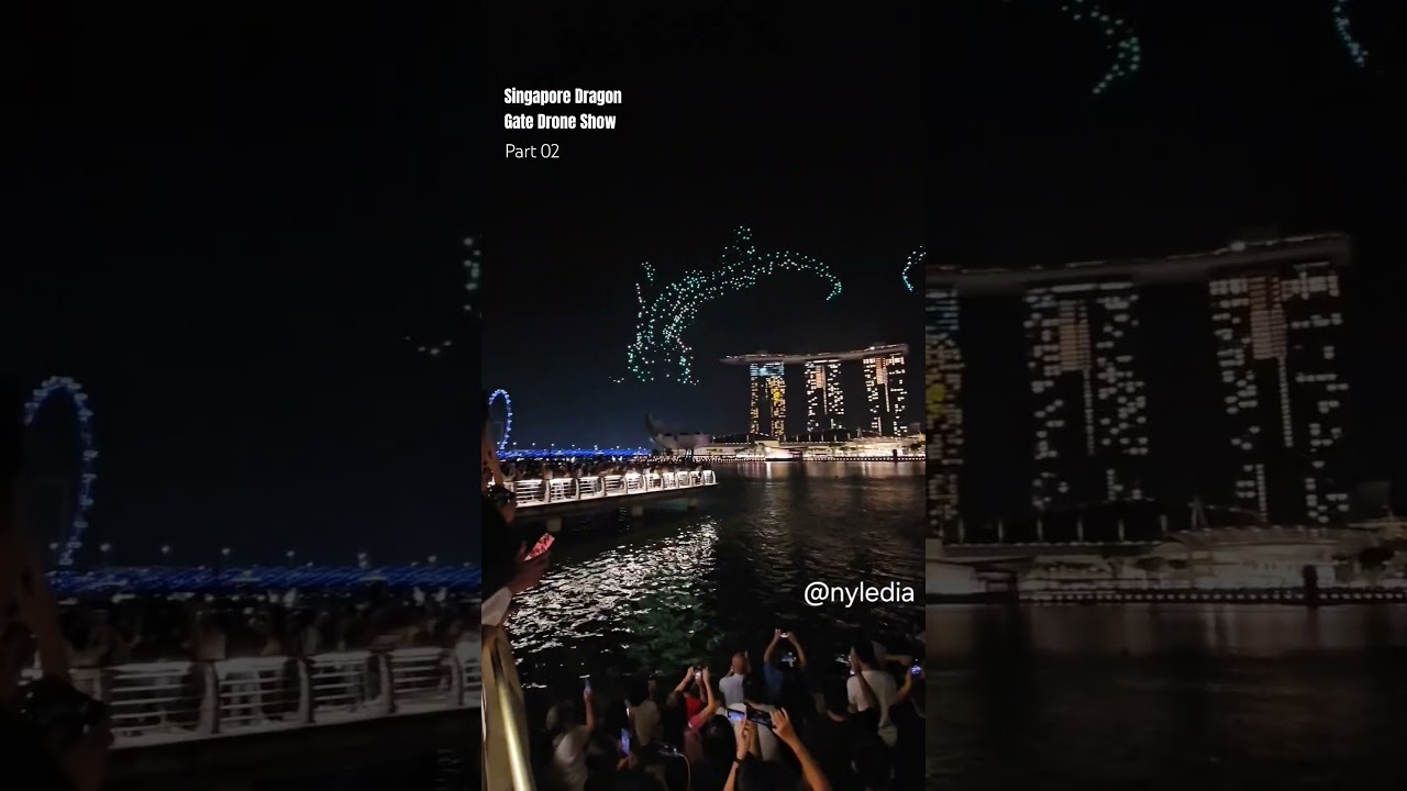 Singapore The Legend of Dragon Gate Drone Show #imaginedragons #2024 #chinesenewyear #viral