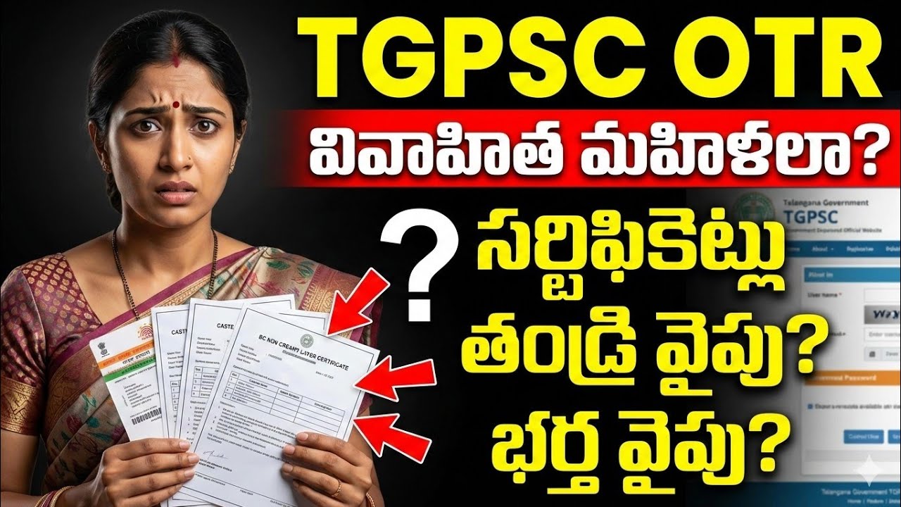 TGPSC OTR MarriedWomen🔥| Caste Income Residence Certificates Confusion Clear | Father or Husband?🤔..