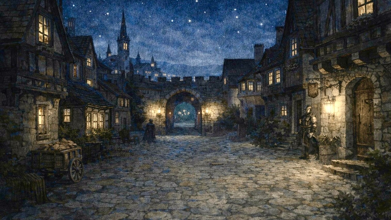 Night Watch | Fantasy City Ambience (D&D Background Music)