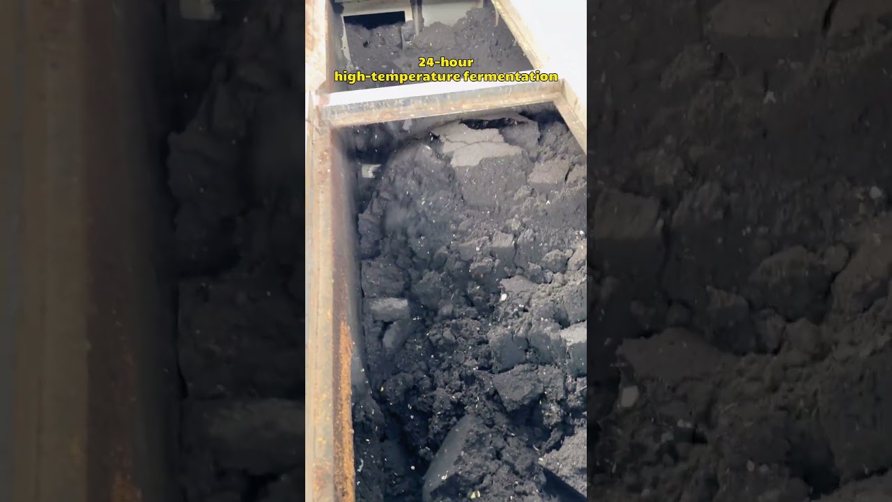 Food waste is processed by our composting machine and converted into organic fertilizer.