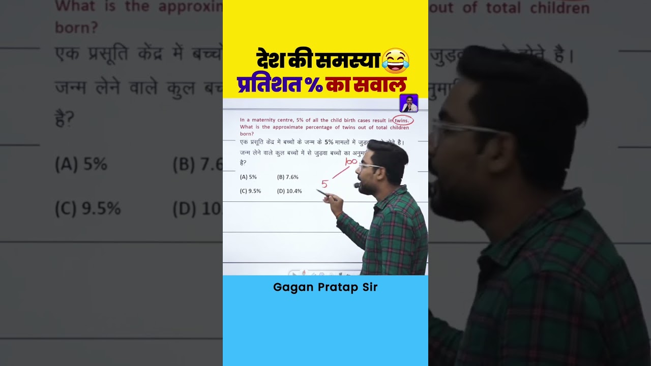 Percentage % देश की समस्या solution by Gagan Pratap Sir #ssc #maths #gaganpratapmaths #percentage
