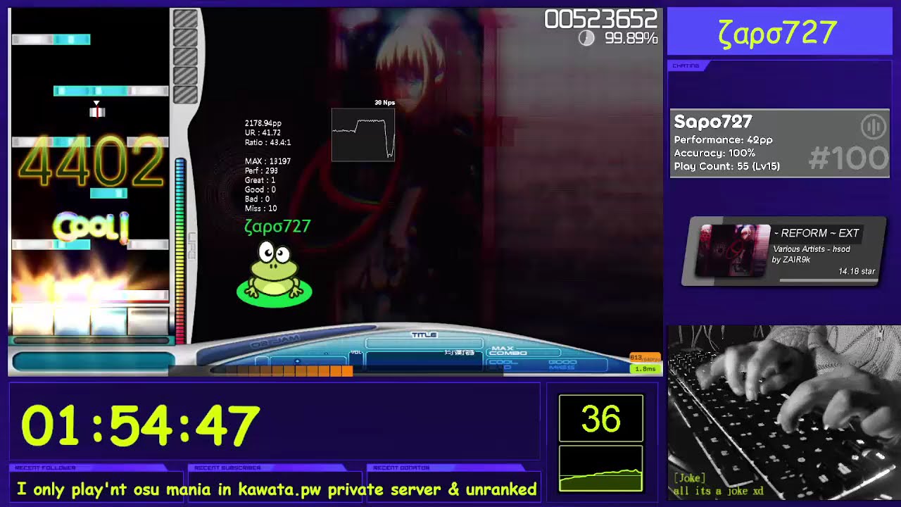 [Joke] osu mania theta dan dt clear