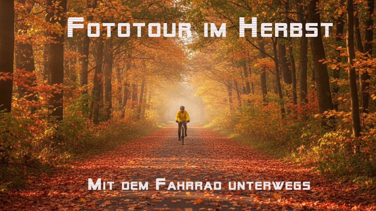 Ich bin bereit den Herbst zu Fotografieren, mit dem Fahrrad unterwegs. 