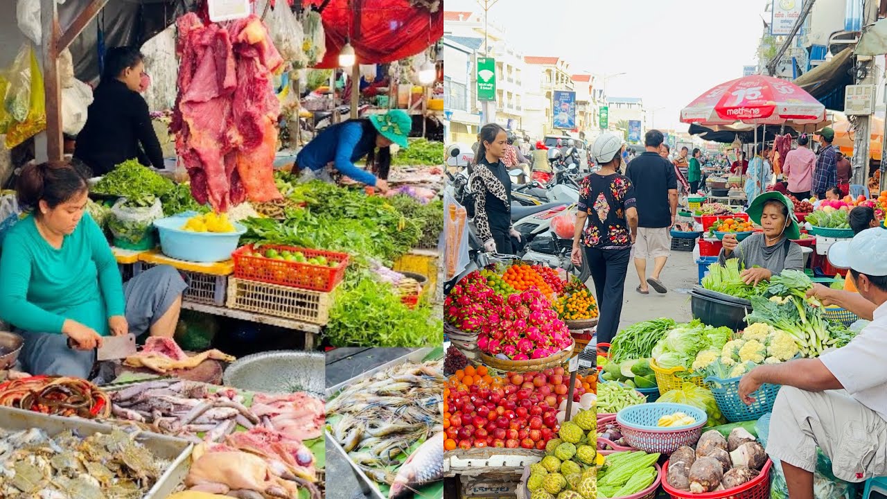 Amazing! Cambodian Street Food Compilation - Sharing Wet Market, Freshness Food, People Daily Food