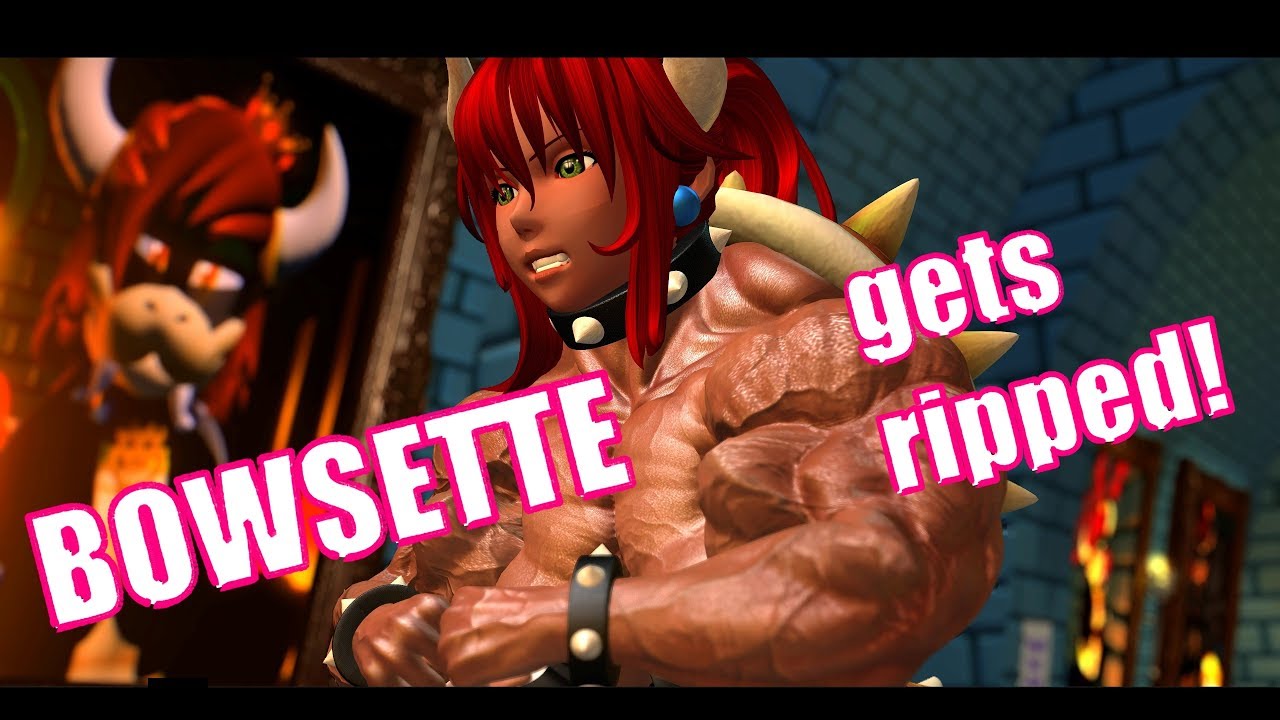 Bowsette grows Muscles! クッパ姫 Mario Animation