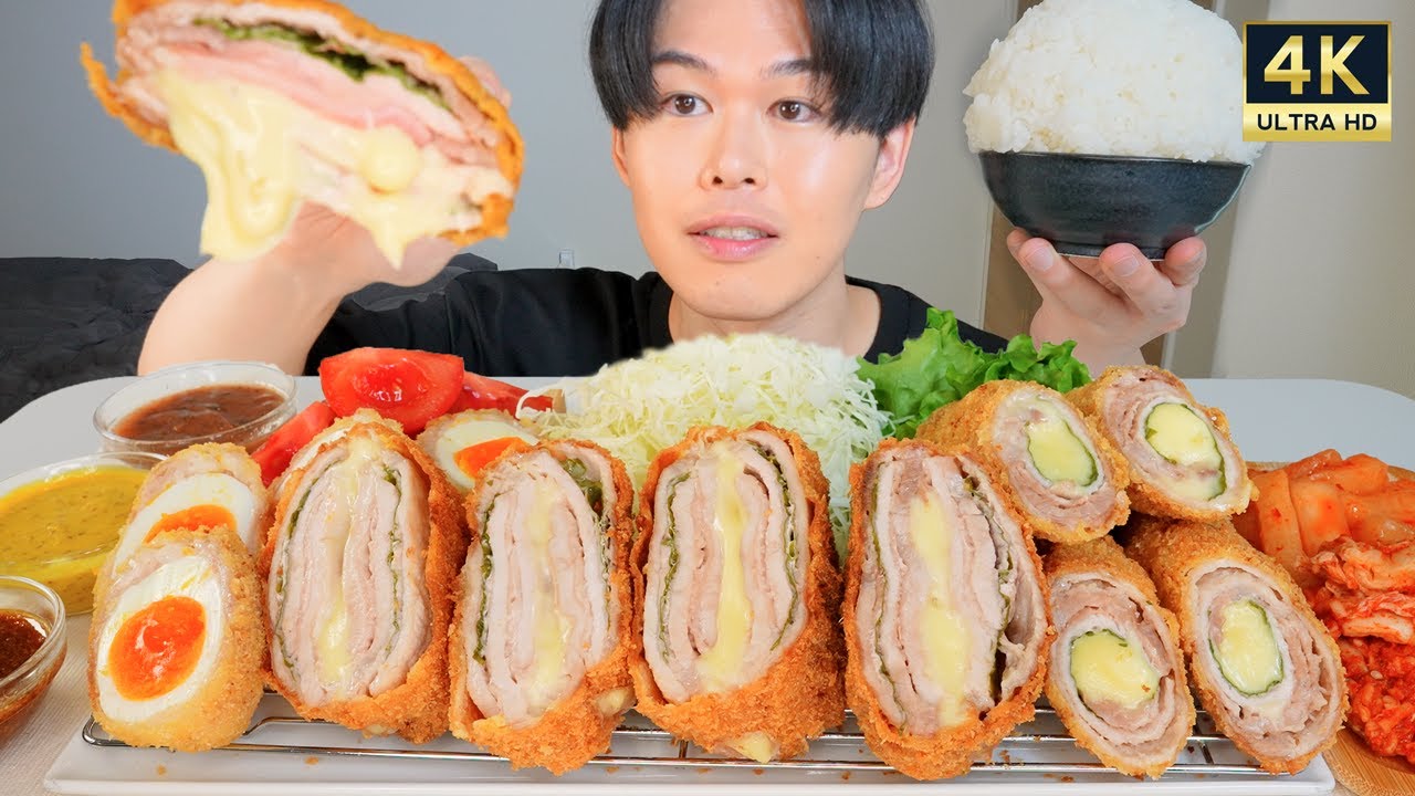 ASMR チーズミルフィーユカツ Cheese Mille-Feuille Cutlets EATING SOUNDS | 咀嚼音 | MUKBANG | 먹방