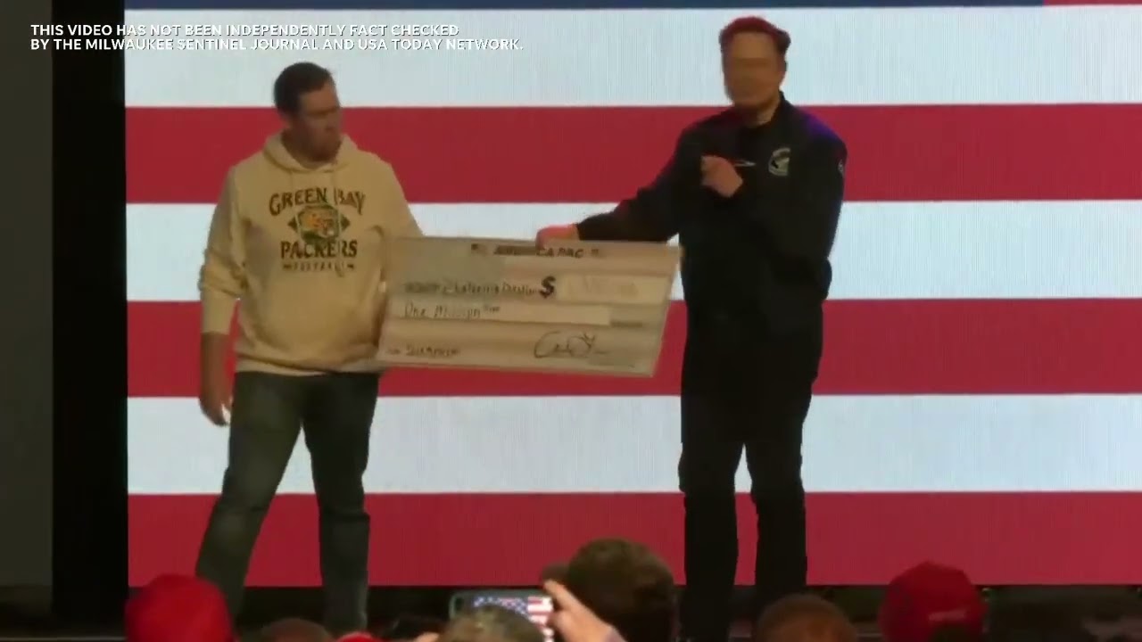 Elon Musk hands out million dollar checks at his Wisconsin rally for heated Supreme court race
