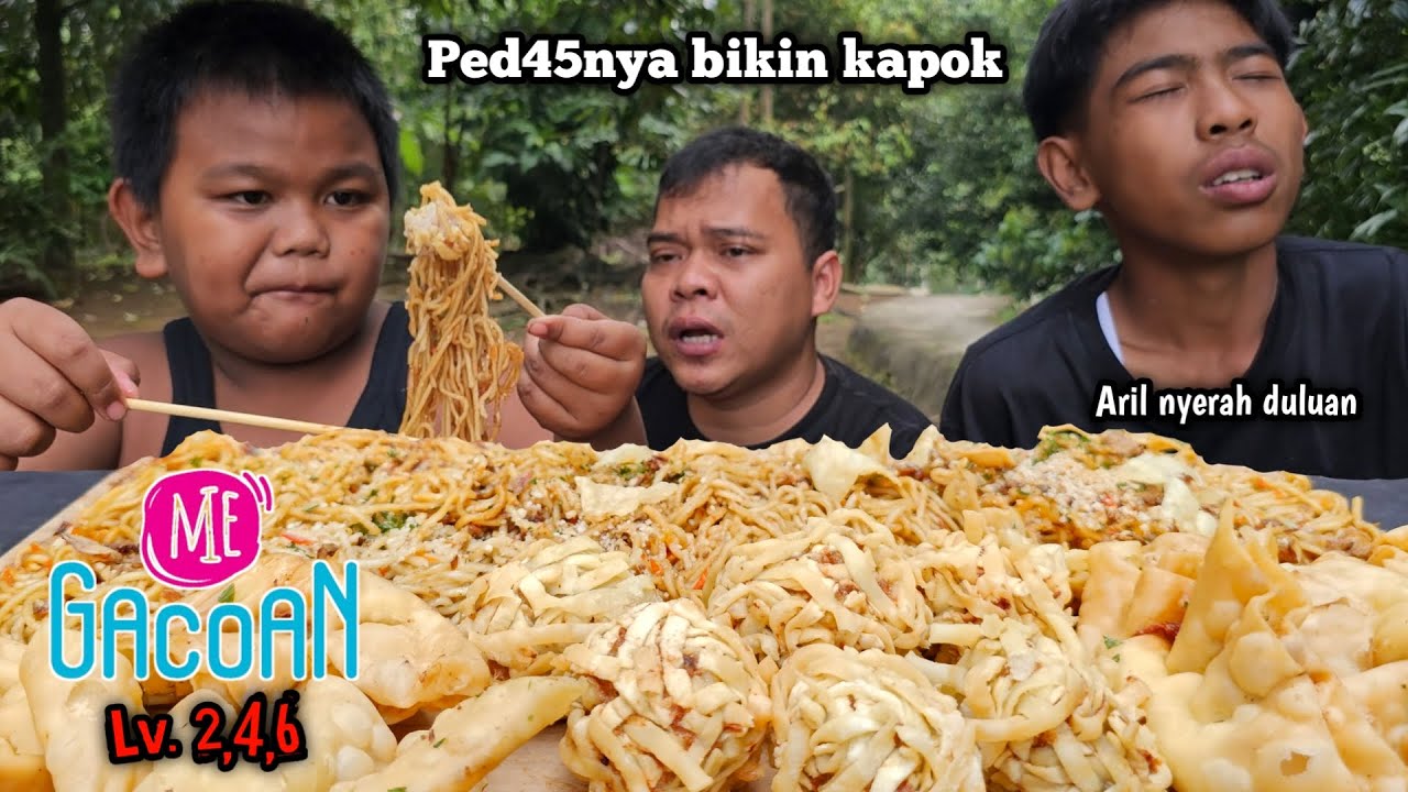 MULUT SERASA KAHURUAN 🔥 MUKBANG MIE GACOAN LV.2,4,6 ! PED45NYA BIKIN NYERAH
