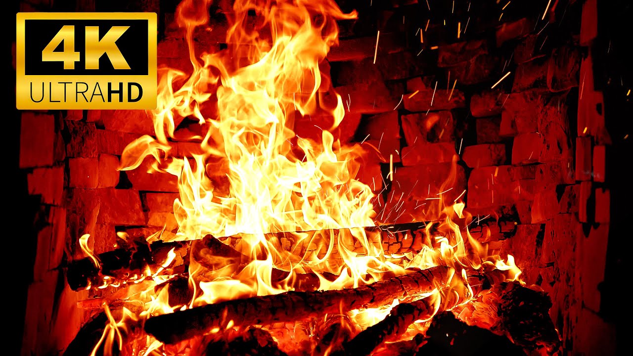 🔥 Perfect Fireplace for Warm Night 🔥 Crackling Fire Sounds & Glowing Embers | Relaxing 4K Fireplace