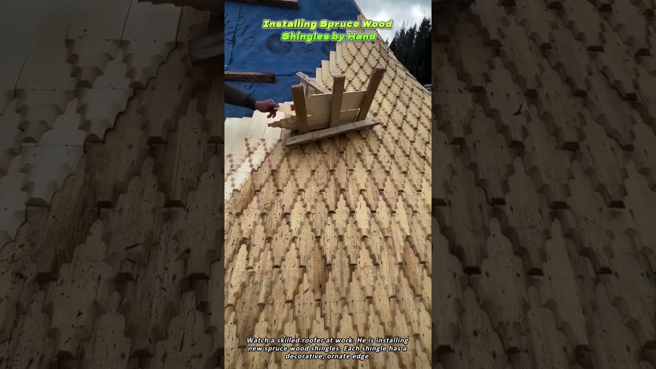 Installing Spruce Wood Shingles by Hand