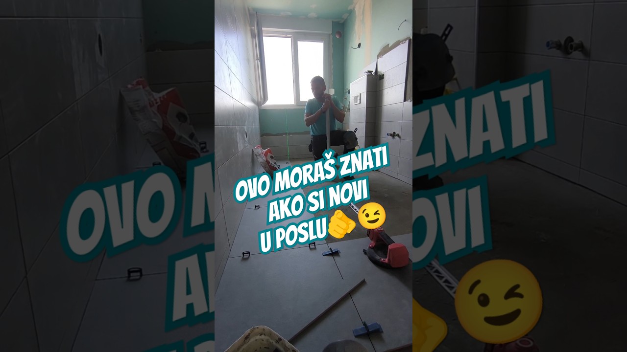 Pločice na podu kupaonice🫵#adaptation #construction #batroom #home #diy #keramicarzastone #tiles