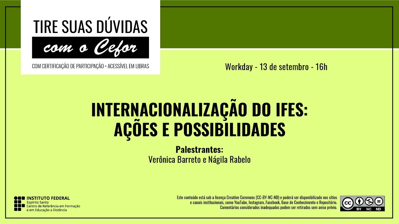 13/09/21 - 16h = Internacionalização do Ifes - Verônica Barreto e Nágila Rabelo