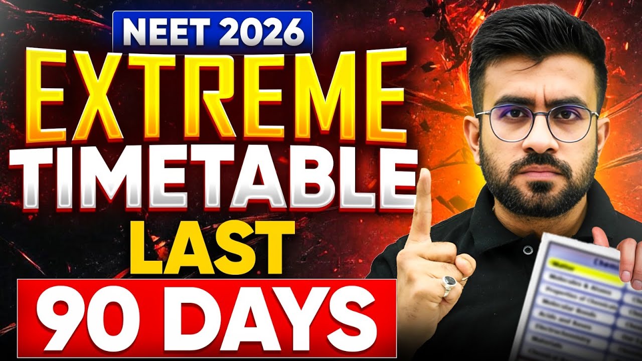 NEET 2026: Extreme 90 Days Time Table to Score 600+ | 14 Hours Daily Study Plan | Nitesh Devnani
