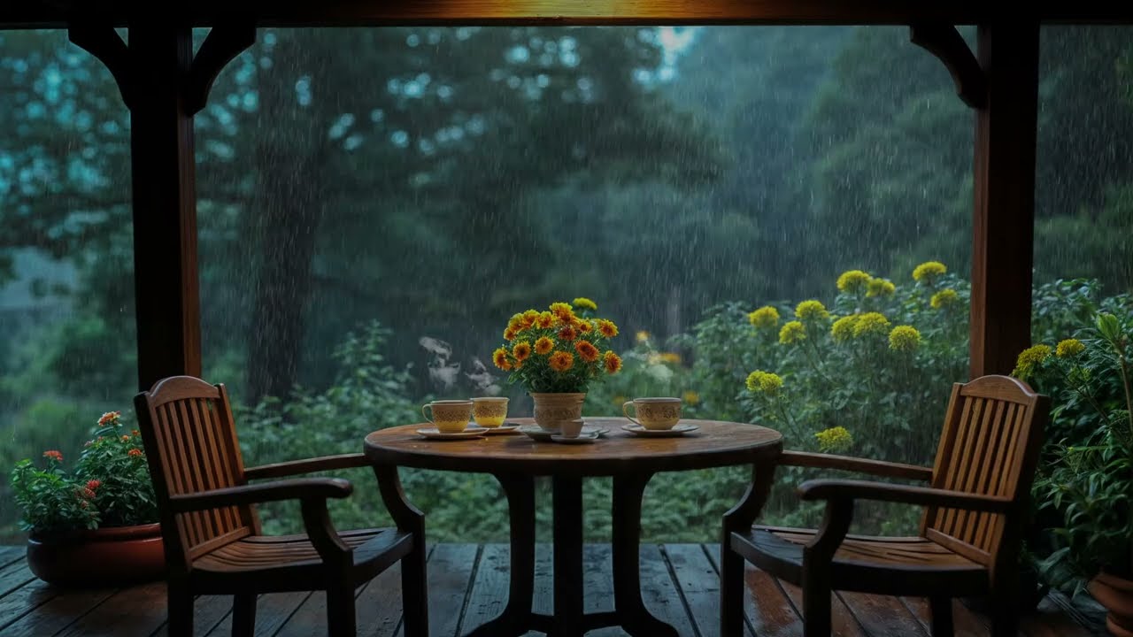 The soothing sound of rain is the music played by nature, Helps relax and sleeping