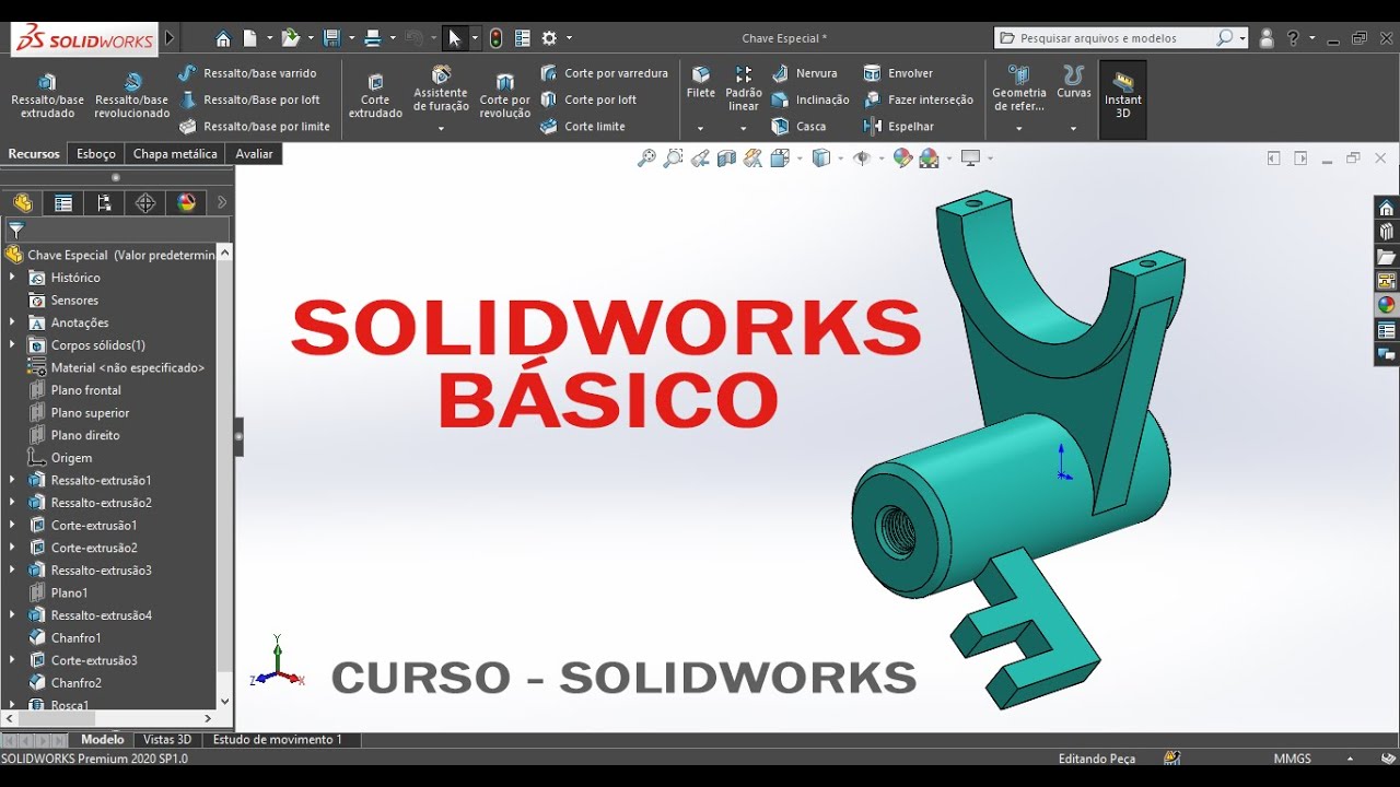 SOLIDWORKS PARA INICIANTES - CHAVE ESPECIAL 01