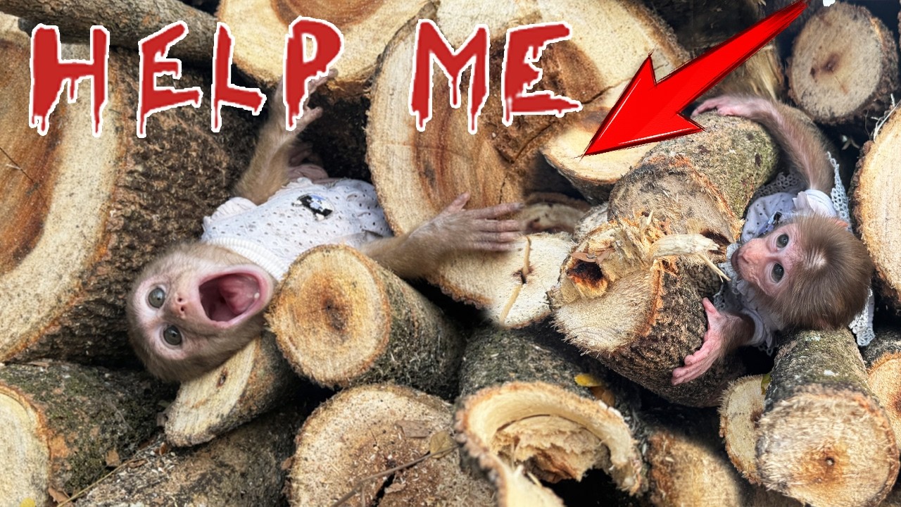 Crazy! Lucky and Sunny played near a pile of wood, and an unexpected accident happened!