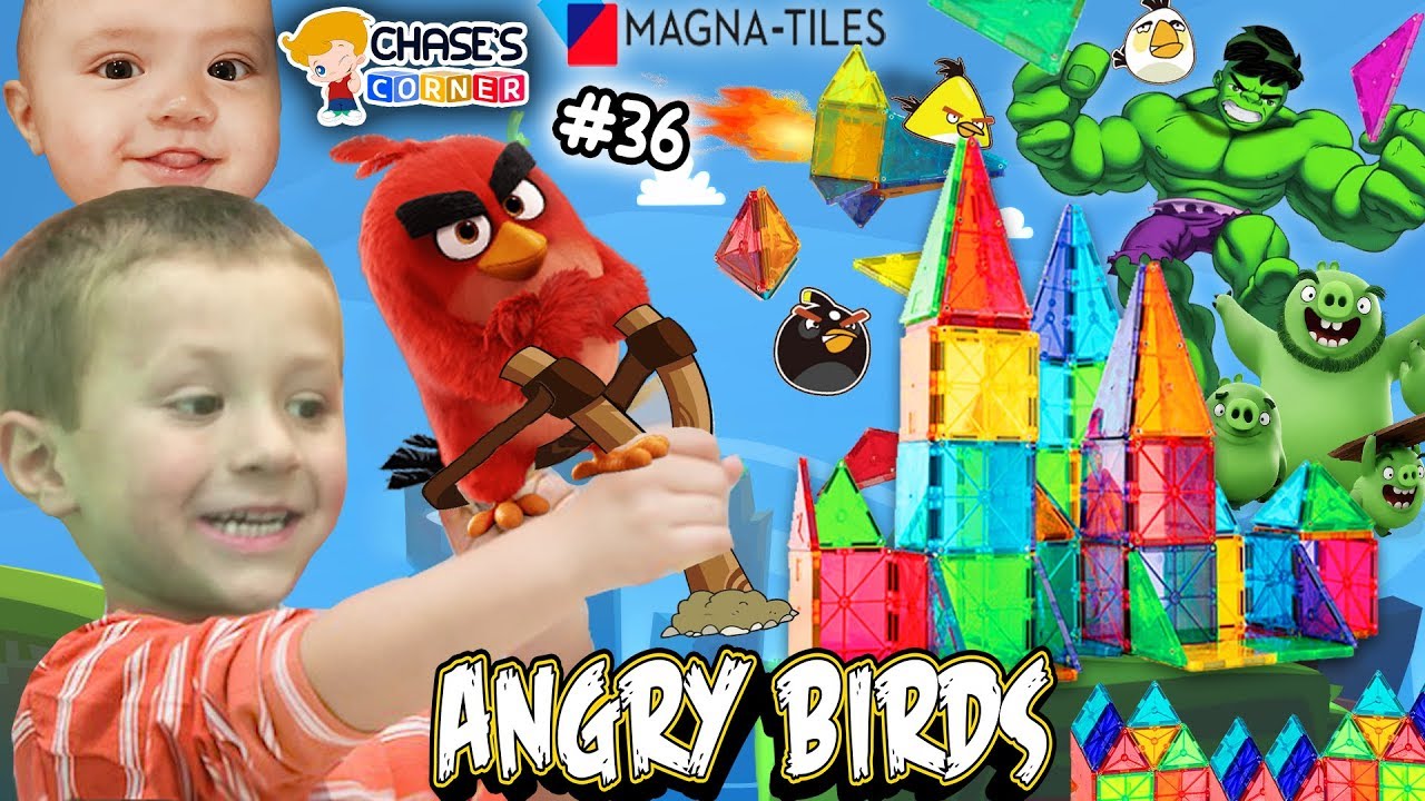 Chase's Corner: Magna Tiles with Angry Birds & Hulk (#36) | DOH MUCH FUN