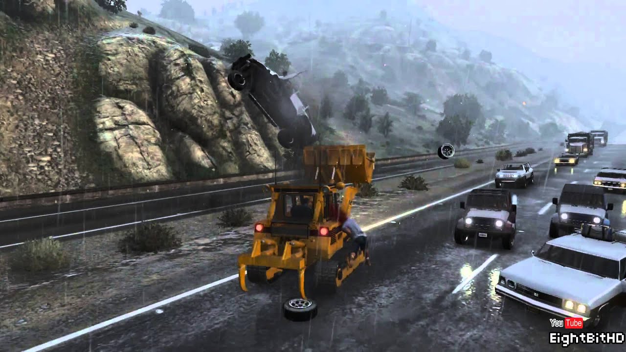 GTA 5 Bulldozer Rampage #2 HD Grand Theft Auto 5