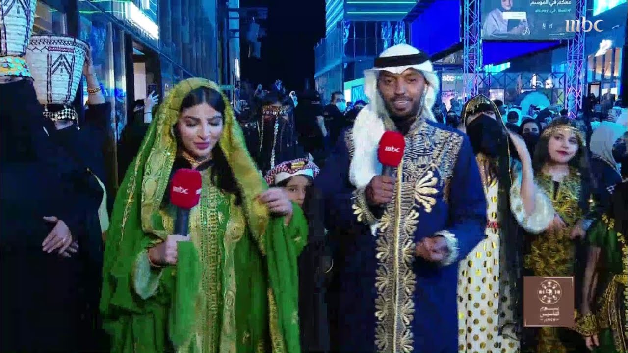محمد المشاري ومشاعل السعد ينقلان أجواء الاحتفال بيوم التأسيس من بوليفارد الرياض