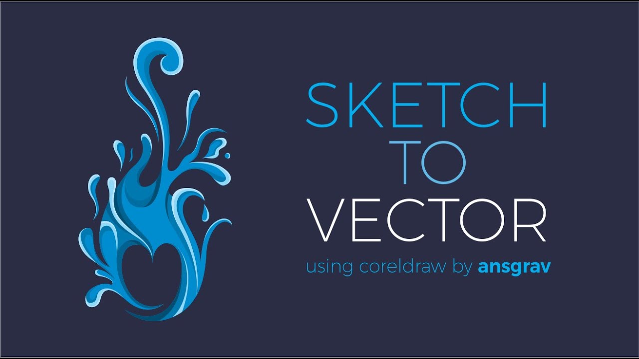 Sketch To Vector Water Abstract #tutorialvector #speedart