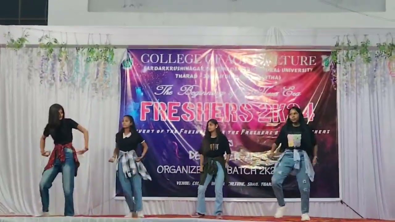 girls group dance at college of agriculture tharad SDAU