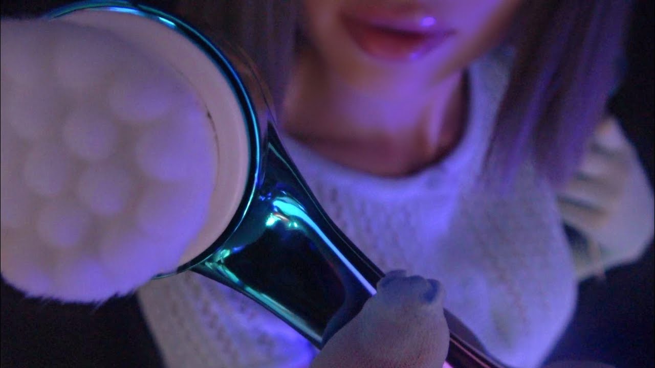 ASMR Close Up Pampering Your Face till Sleep (Face Massage, Brush, Unintelligible, No Talking)