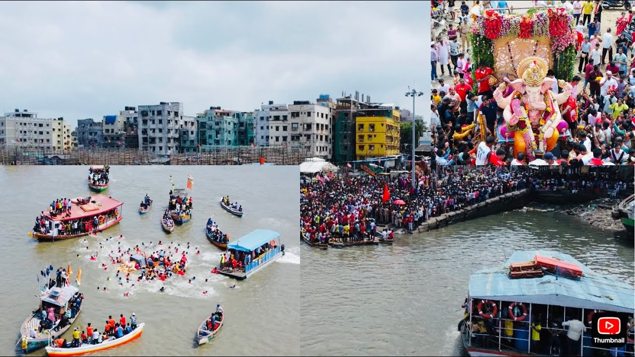 Andheri Cha Raja Visarjan 2024 Versova Jetty turn in to a  RESCUE MISSION when platform collapsed ￼