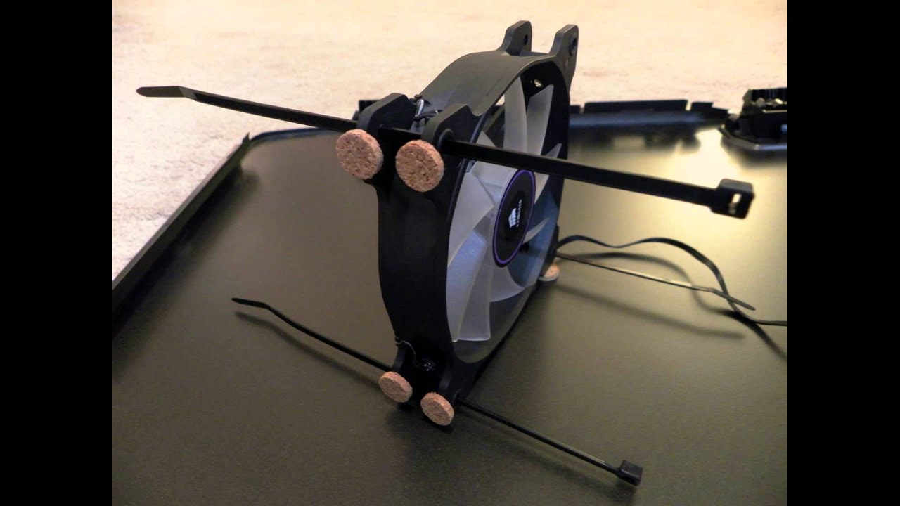 120mm fan modification for hard drive cage using cable ties