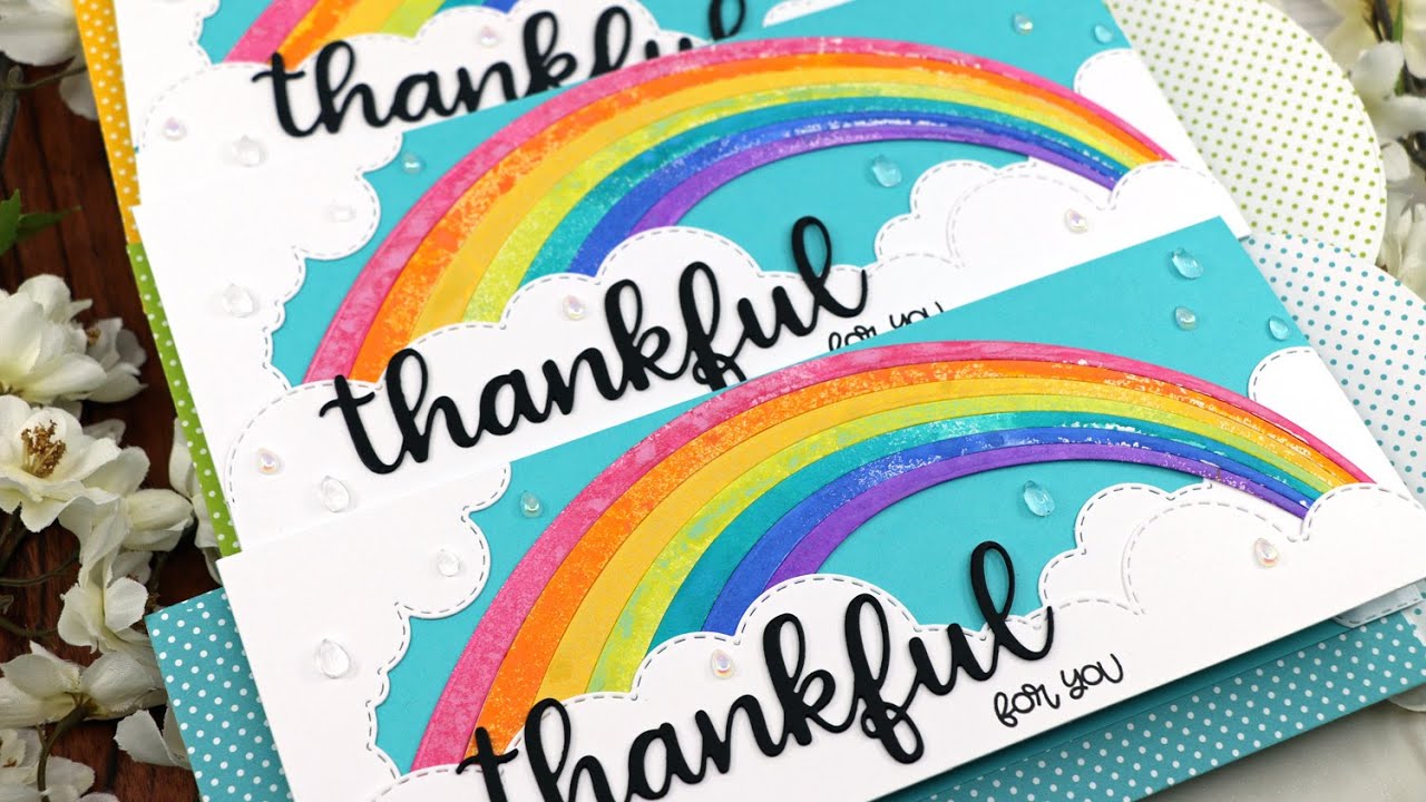 Oxide Spray Rainbows | Trinity Stamps Slimline Rainbow Builder