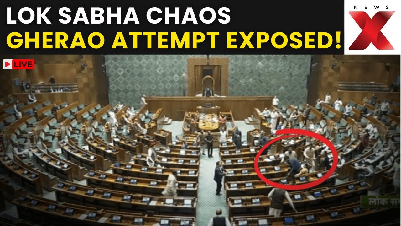 Lok Sabha Chaos LIVE: Rijiju Releases Shocking Parliament Video Exposing Gherao Attempt at PM Seat