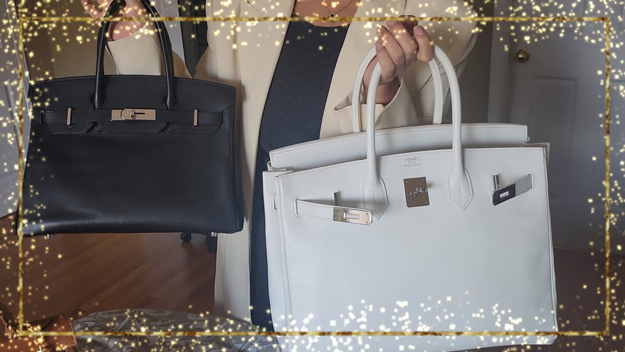 Hermes leather: Courchevel vs Epsom. Kelly 32, Birkin 30 and Birkin 35